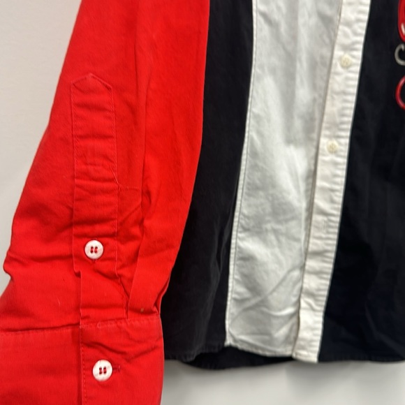 1849 ranchwear vintage red white black color block horseshoe shirt XL - Picture 4 of 6